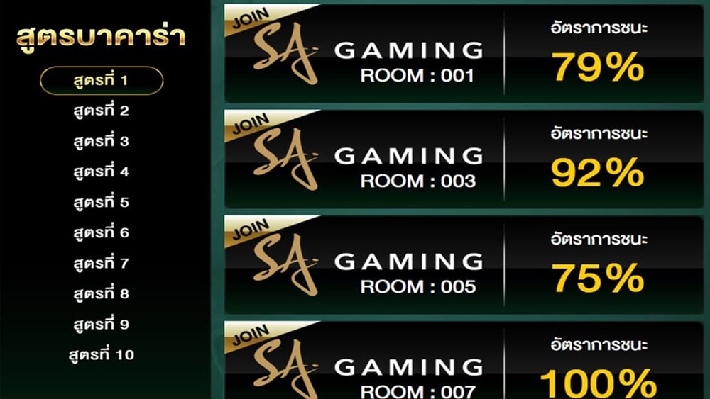 สูตรบาคาร่า sa gaming